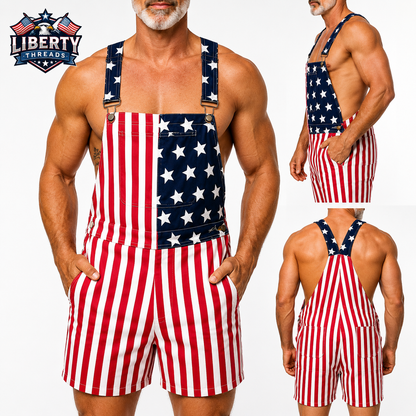 Liberty Threads™ USA Flag Overalls – Unisex 4th of July Statement Outfit