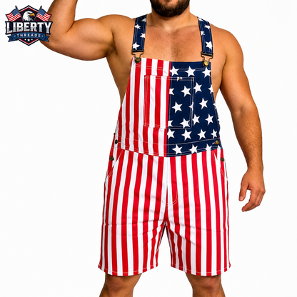 Liberty Threads™ USA Flag Overalls – Unisex 4th of July Statement Outfit
