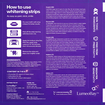 LumeoBay™ Purple Whitening Strips – At-Home Teeth Brightening