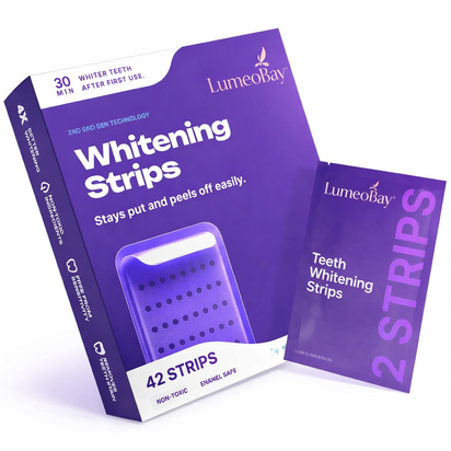 LumeoBay™ Purple Whitening Strips – At-Home Teeth Brightening