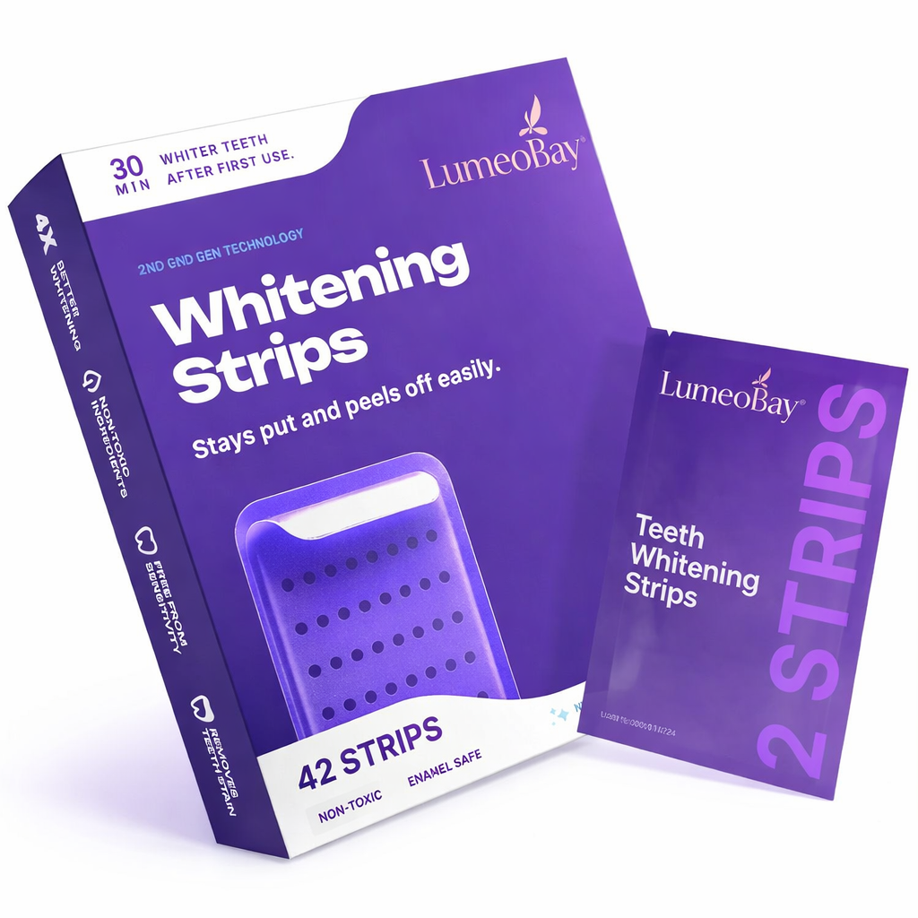 LumeoBay™ Purple Whitening Strips – At-Home Teeth Brightening