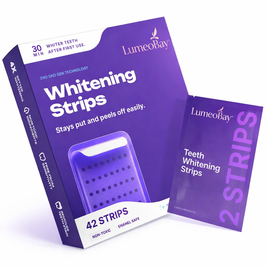 LumeoBay™ Purple Whitening Strips – At-Home Teeth Brightening