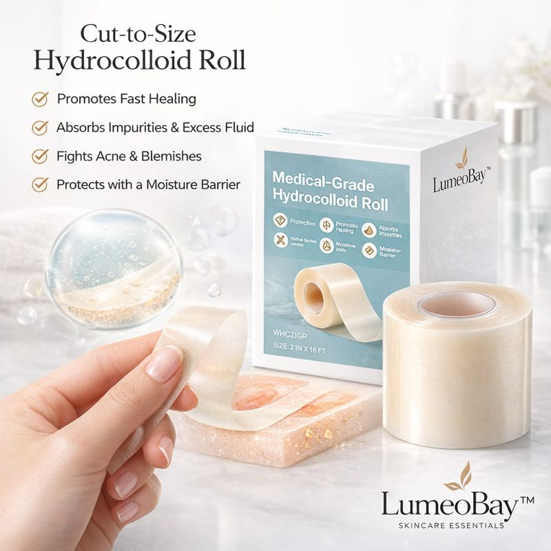 Hydrocolloid acne patch roll for covering pimples and breakouts
