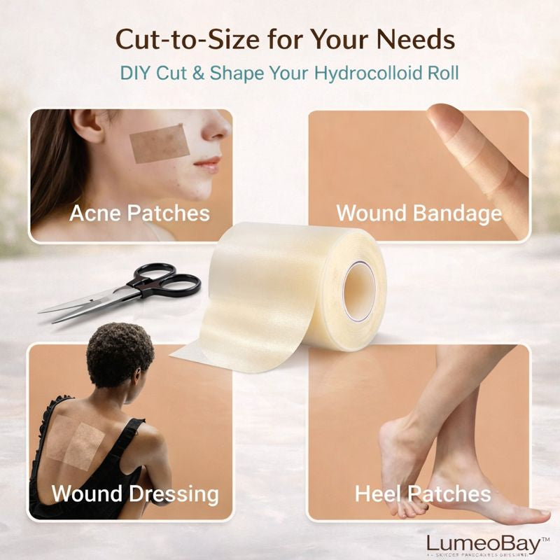 Hydrocolloid acne patch roll for covering pimples and breakouts